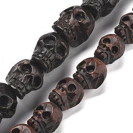 Резные деревянные бусины, череп