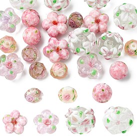 21 шт 7 стили ручной работы бусины лэмпворк, смешанный цветок