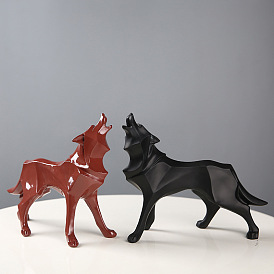 Resin Crafts Wolf Statue, for Home Office Cabinet Deaktop Decoration