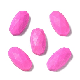 Dyed Natural Howlite Cabochons, Faceted Oval