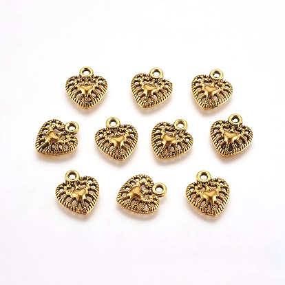 Подвески из сплава в тибетском стиле, без свинца и без кадмия, сердце