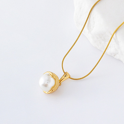 3 шт. минималистичные ожерелья из нержавеющей стали с имитацией жемчуга в форме ракушки для женщин, белые