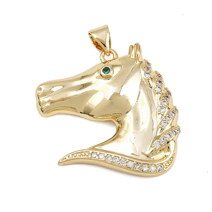 Латунные микро проложить кубического циркония подвески, лошадь
