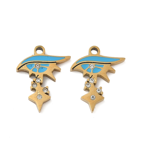 304 нержавеющей стальной эмали подвески, глаз очарования, со стразами, ионное покрытие (ip)