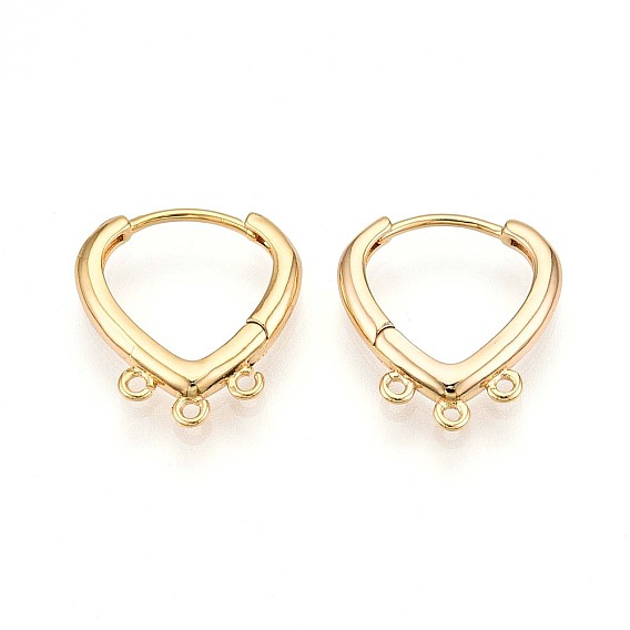 Латунная серьга-кольцо, без свинца, без никеля и без кадмия, сердце