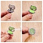 BENECREAT 316 Stainless Steel Car Diffuser Locket Clips, with Perfume Pad and Magnetic Clasps, Flat Round with Leaf