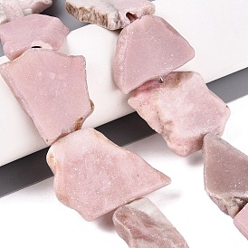 Natural Pink Opal Slice Beads Strands, Nuggets