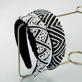 Élégant bandeau en perles – accessoire pour cheveux polyvalent et élégant avec une touche européenne et américaine.