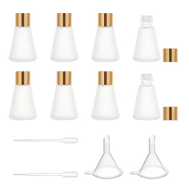Matte Glass Aromatherapy Subpackage Bottle, with Alumite Cover & PP Plug & Plastic Funnel Hopper & Pipettes