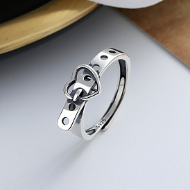 925 кольца из стерлингового серебра для женщин, сердечный пояс, родий