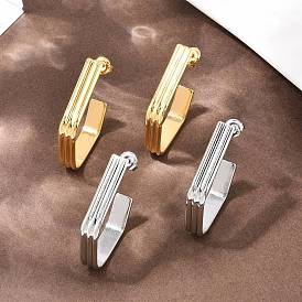 304 Серьги-гвоздики из нержавеющей стали с многоугольными головками, ручная полировка