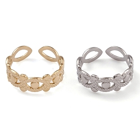 304 Stainless Steel Horse Eye Open Cuff Rings for Women