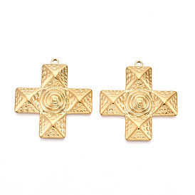 Ионное покрытие (ip) 304 подвески из нержавеющей стали, крест прелести, реальный 18 k позолоченный
