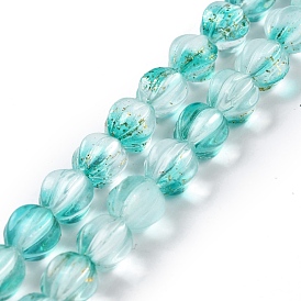 Glass Beads Strands, with Glitter Sequins, Lantern