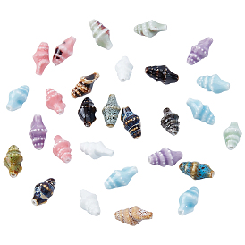 40шт. фарфоровые бусины ручной работы, форма раковины