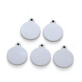 304 Stainless Steel Charms, Laser Cut, Blank Stamping Tag, Flat Round