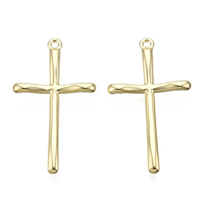 Rack Plating Alloy Pendants, Cadmium Free & Lead Free, Cross Charms, Religion