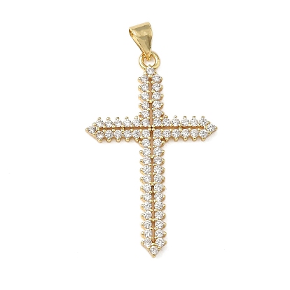 Латунные микро проложить кубического циркония подвески, стойки покрытие, крестик, без свинца и без кадмия, долговечный