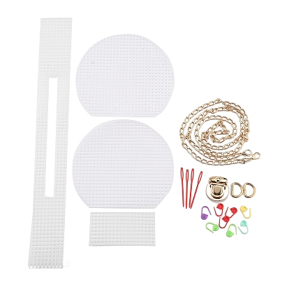 DIY Shell Shaped Plastic Knitting Crochet Bag Making Kits, Handmade Crossbody Bags