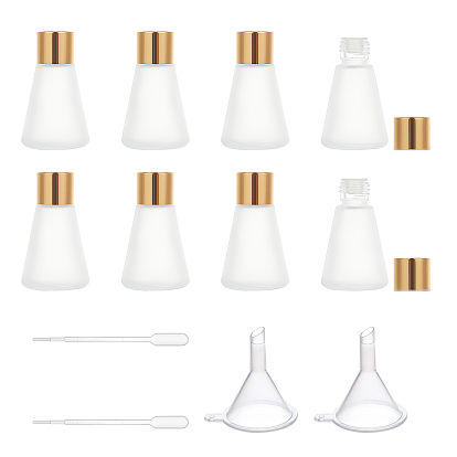 Matte Glass Aromatherapy Subpackage Bottle, with Alumite Cover & PP Plug & Plastic Funnel Hopper & Pipettes