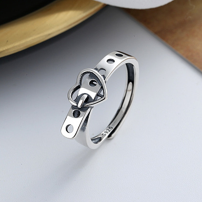 925 кольца из стерлингового серебра для женщин, сердечный пояс, родий