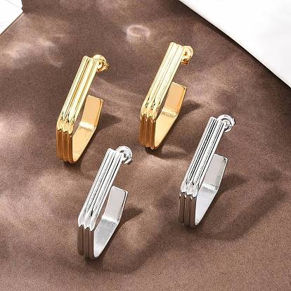 304 Серьги-гвоздики из нержавеющей стали с многоугольными головками, ручная полировка