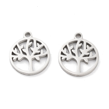 316 хирургические брелоки из нержавеющей стали, ручная полировка, плоские круглые с дерева жизни