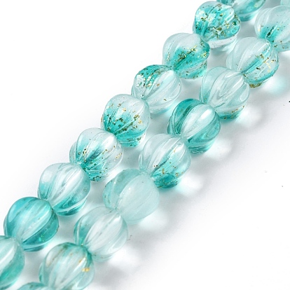 Glass Beads Strands, with Glitter Sequins, Lantern