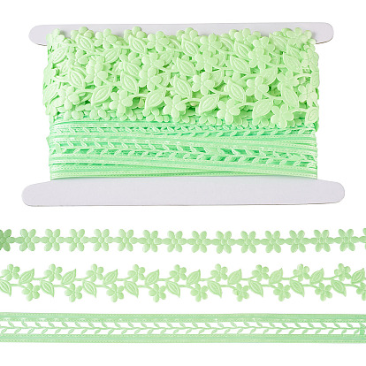 15ярды 3 стили полиэстеровые ленты с полыми листьями, для подарочной упаковки, с картой дисплея 1pc картона