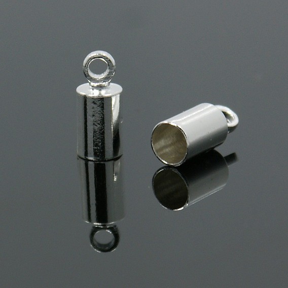 Brass Cord Ends, Nickel Free, 9.5x4mm, Hole: 1.2mm