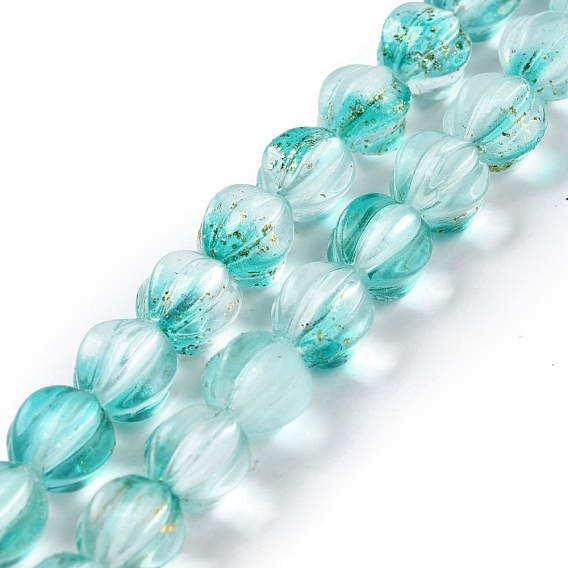 Glass Beads Strands, with Glitter Sequins, Lantern