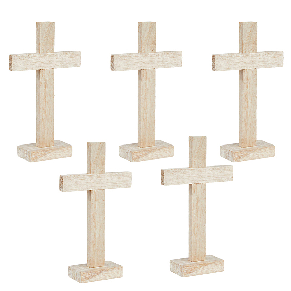 5 шт. деревянных крестовых украшений