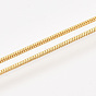 Brass Round Snake Chain Necklace Making, with Lobster Claw Clasps