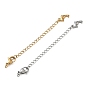 304 Stainless Steel Curb Chain Extender, End Chains with Lobster Claw Clasps & Dolphin Charms