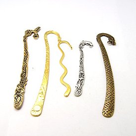 Tibetan Style Bookmarks, Mixed Shape, 79~122x15~24x2~4mm, Hole: 2~3mm