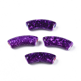 Лакированные бусины из акрила , изогнутая трубка