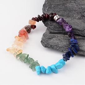 Chakra Gemstone Bracelet Making, with Crystal Thread and Brass Findings