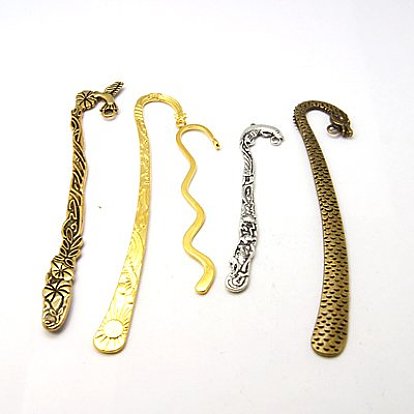 Tibetan Style Bookmarks, Mixed Shape, 79~122x15~24x2~4mm, Hole: 2~3mm