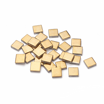 Cabochons de carreaux de mosaïque en cristal de verre galvanoplastie, pour l'artisanat d'art, lisser, carrée