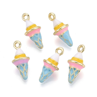 Стойки обшивки сплава эмали подвески, мороженое прелести, без кадмия, без никеля и без свинца, золотой свет