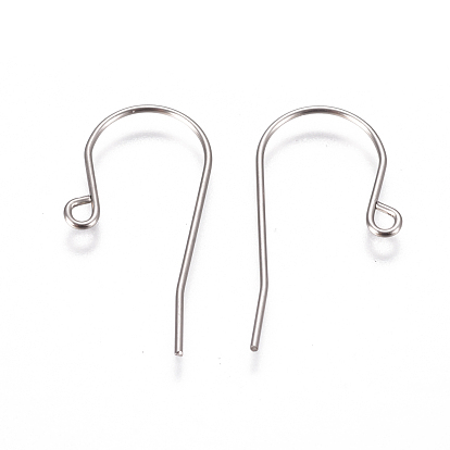 China Factory 304 Stainless Steel Earring Hooks, with Horizontal