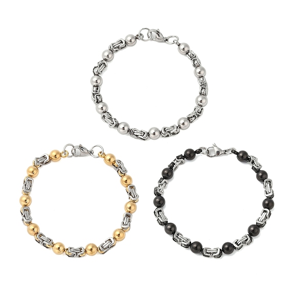 Круглые 304 византийские браслеты-цепочки из нержавеющей стали для мужчин