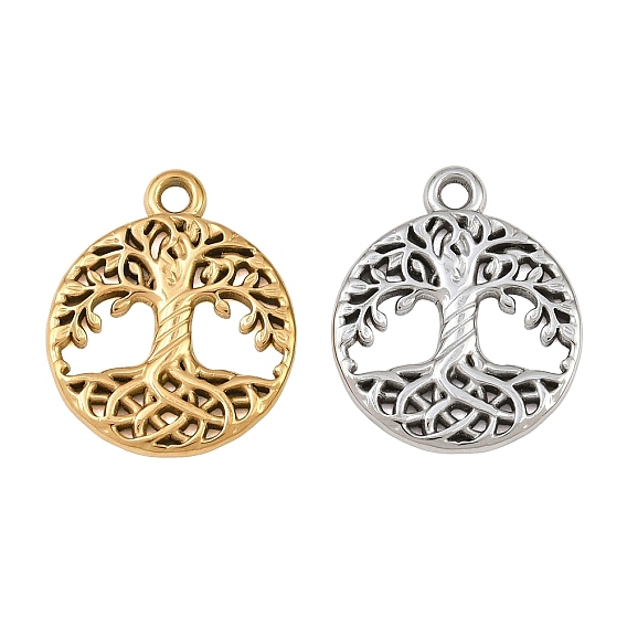 304 Stainless Steel Pendants, Tree of Life Charms