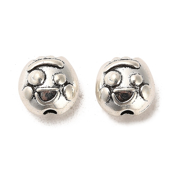 Perles en alliage de style tibétain, sans cadmium et sans plomb, visage