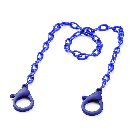 Personalized ABS Plastic Cable Chain Necklaces, Handbag Chains, with Lobster Claw Clasps