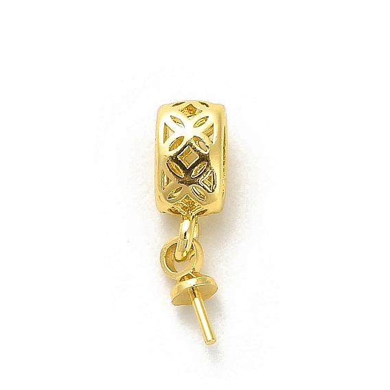 Rack Plating Brass Ice Pick Pinch Bails, Long-Lasting Plated, Lead Free & Cadmium Free
