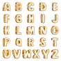 26Pcs 26 Styles Brass Slide Charms, Golden
