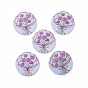 Acrylic Cabochons, for Hair Pins, Hair & Earrings Accessories, Flat Round with Flower Pattern
