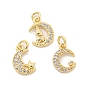 Латунные микропаве прозрачные кубические циркониевые подвески, без кадмия, без никеля и без свинца, луна