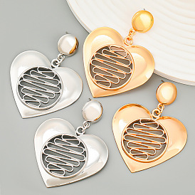 Spring love-shaped earrings alloy earrings exaggerated metallic vintage earrings